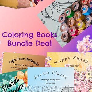 Bundle of 4 Coloring Books (100 Images)